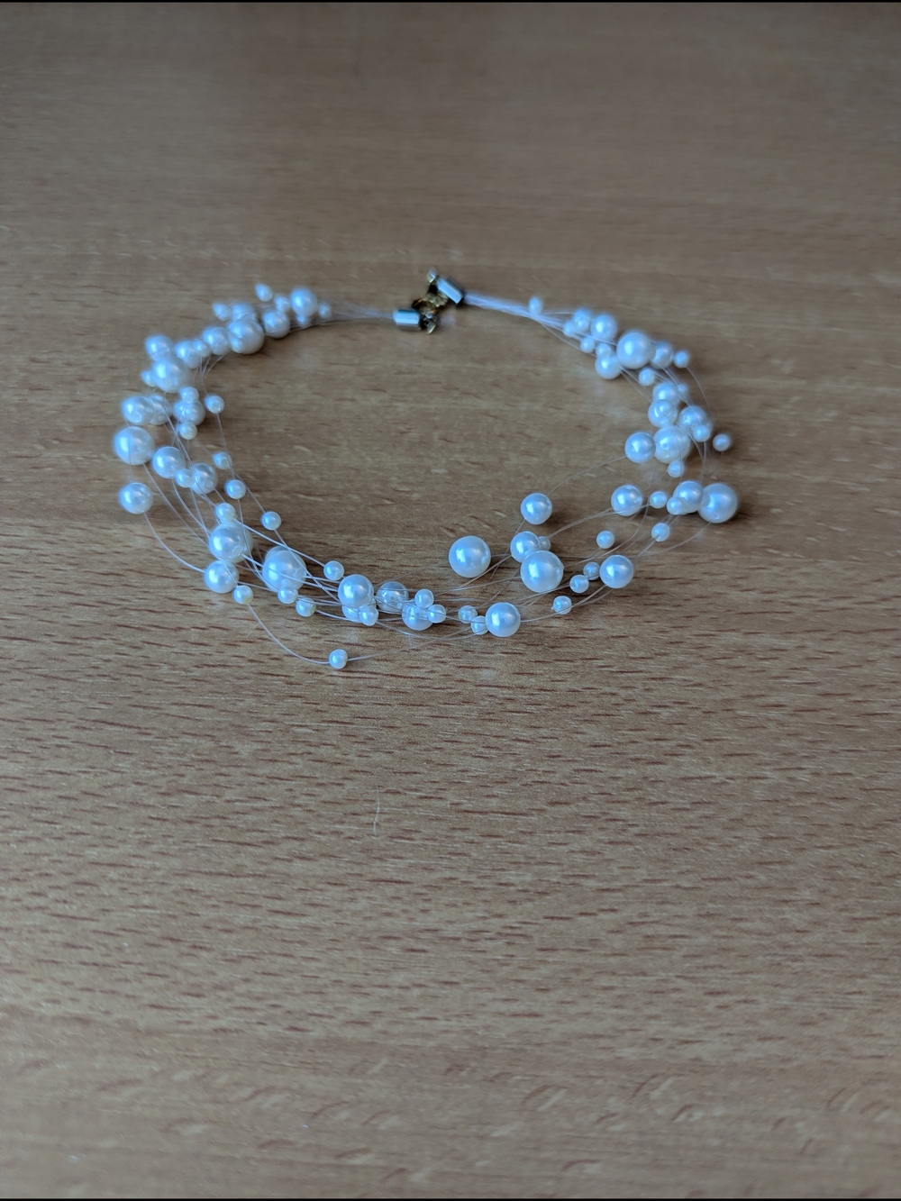 White Pearl Cluster Choker Necklace